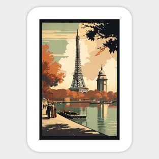 Old postcard of paris Sticker